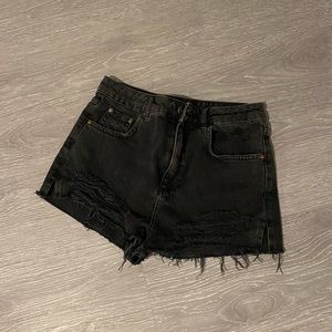 Black Denim Shorts